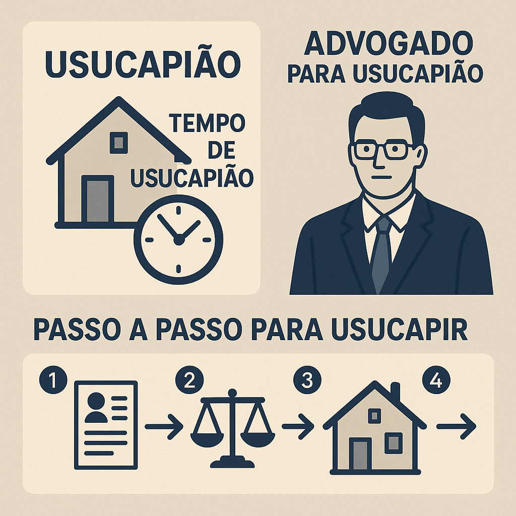 usucapião, tempo de usucapião, advogado para usucapião, passo a passo para usucapir.
