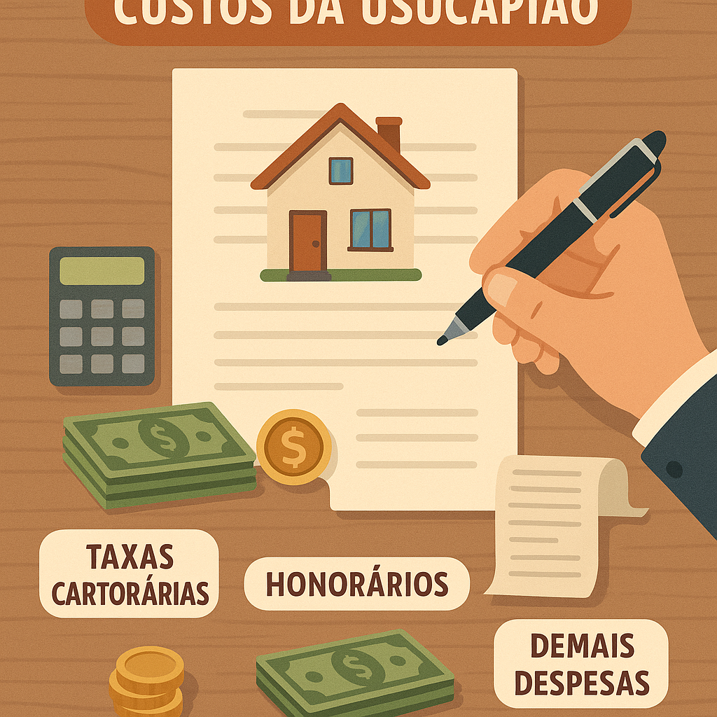 Custos da usucapião: taxas cartorárias, honorários e demais despesas explicadas