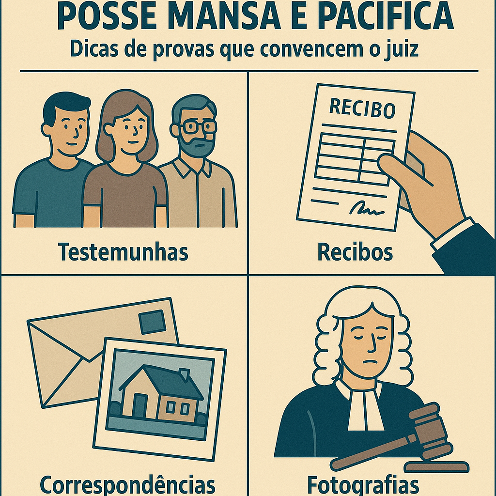 Como provar posse mansa e pacífica: dicas de provas que convencem o juiz