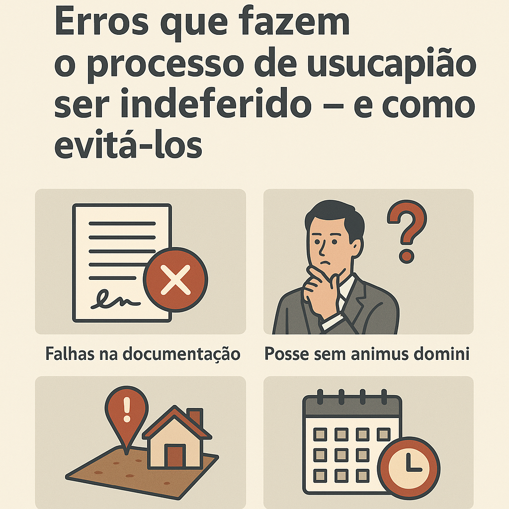 Erros que fazem o processo de usucapião ser indeferido – e como evitá-los