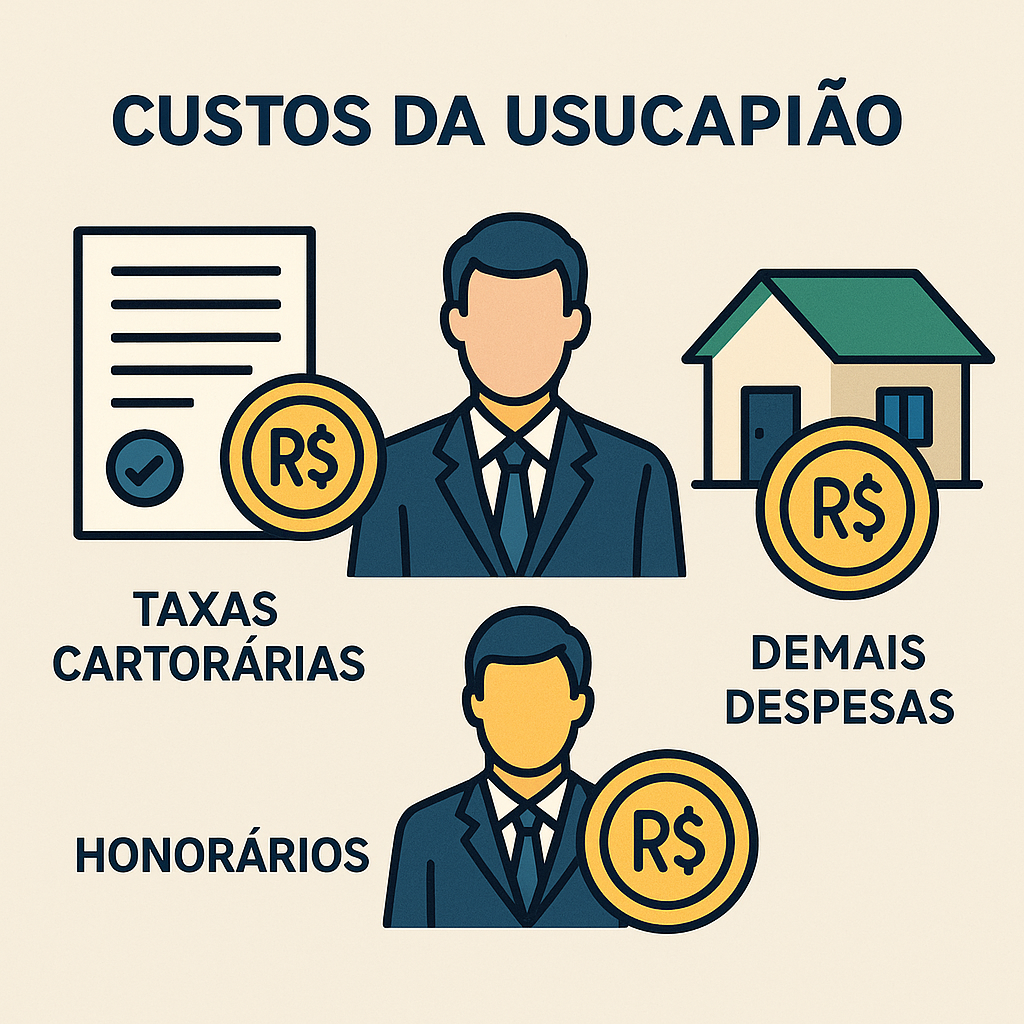 Custos da usucapião: taxas cartorárias, honorários e demais despesas explicadas