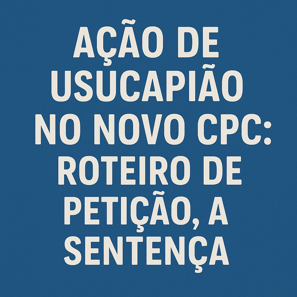 Ação de usucapião no novo CPC: roteiro de petição, audiência e sentença