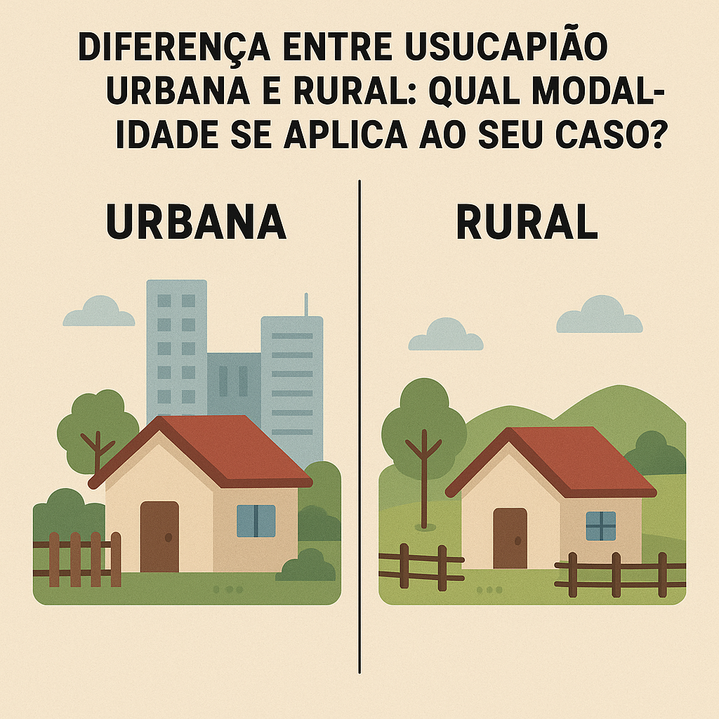 Diferença entre usucapião urbana e rural: qual modalidade se aplica ao seu caso?