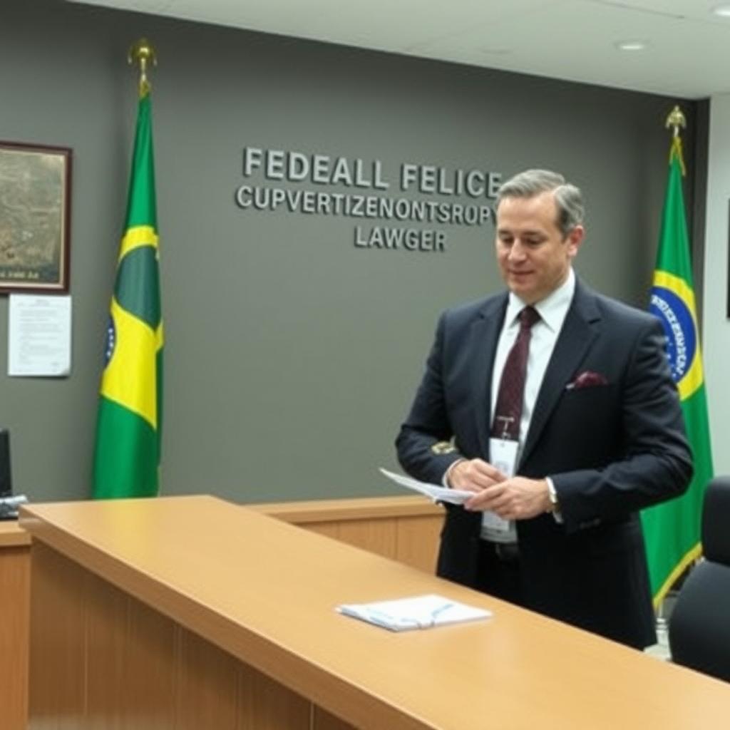 Advogado acompanhando cliente em procedimento na Polícia Federal