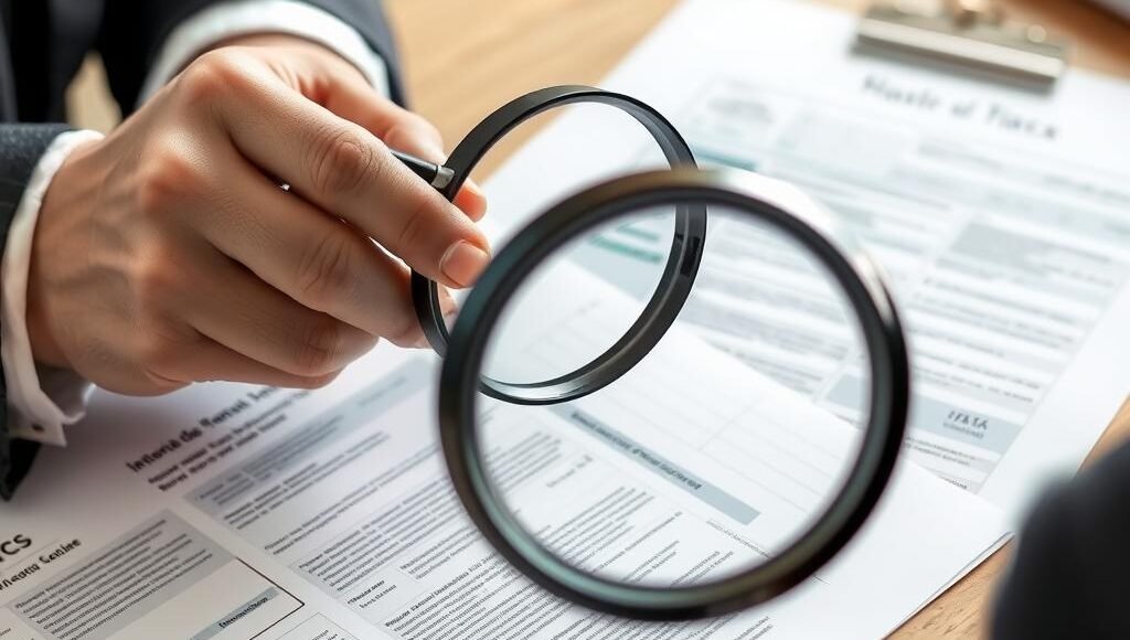 Advogado analisando documentos de taxas na compra de imóvel