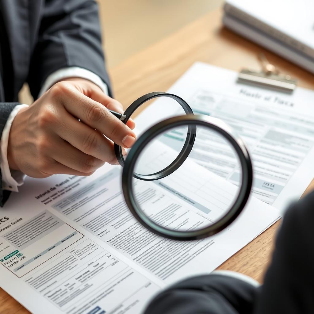 Advogado analisando documentos de taxas na compra de imóvel