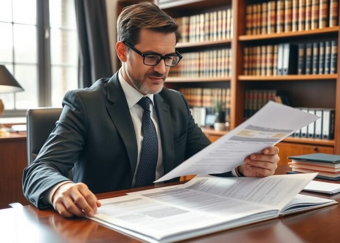 Advogado especialista analisando documentos de imóvel da herança sem escritura