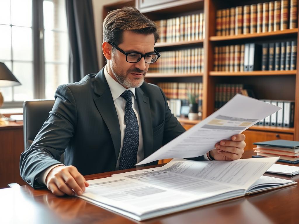 Advogado especialista analisando documentos de imóvel da herança sem escritura