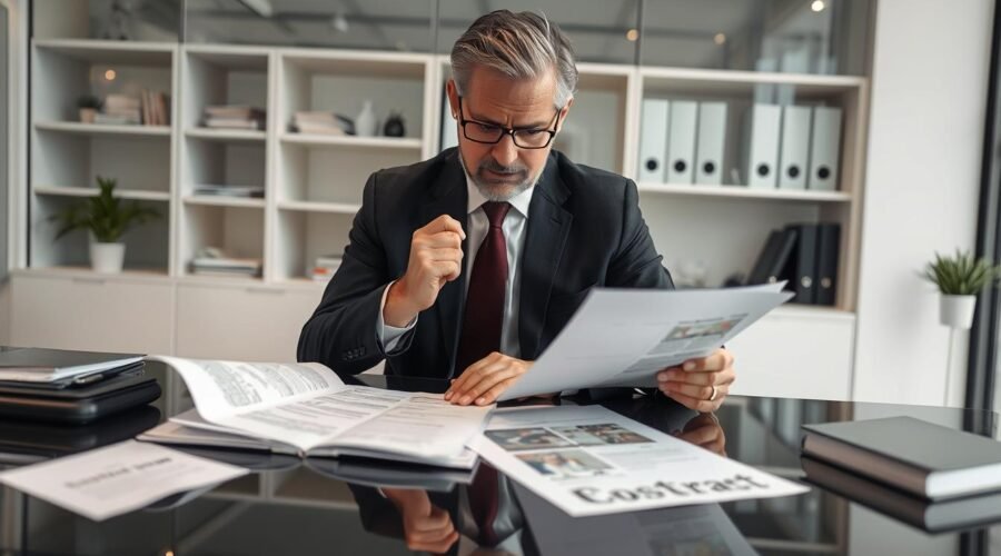 Advogado especializado analisando contrato de compra direto com o proprietário