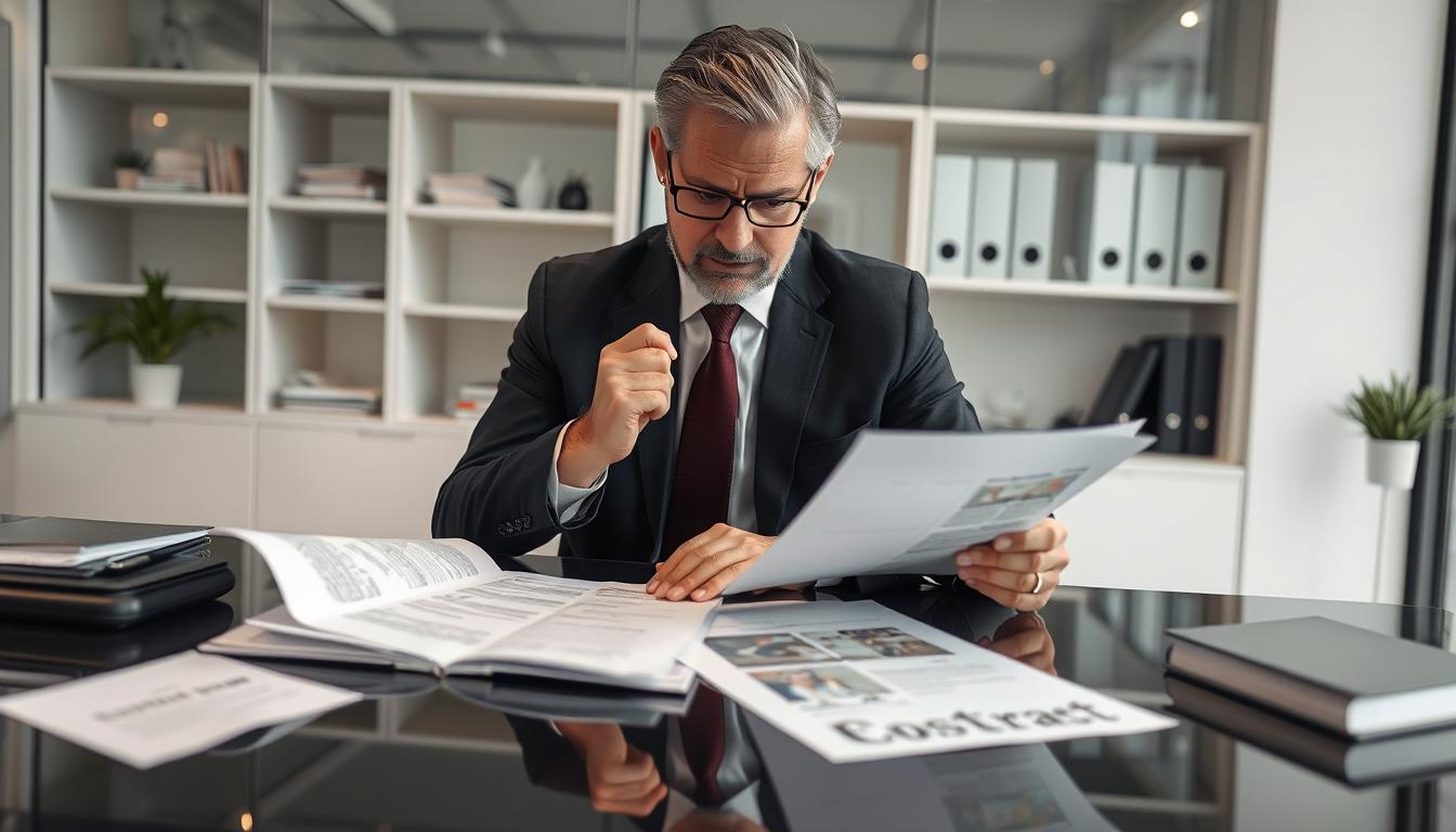 Advogado especializado analisando contrato de compra direto com o proprietário