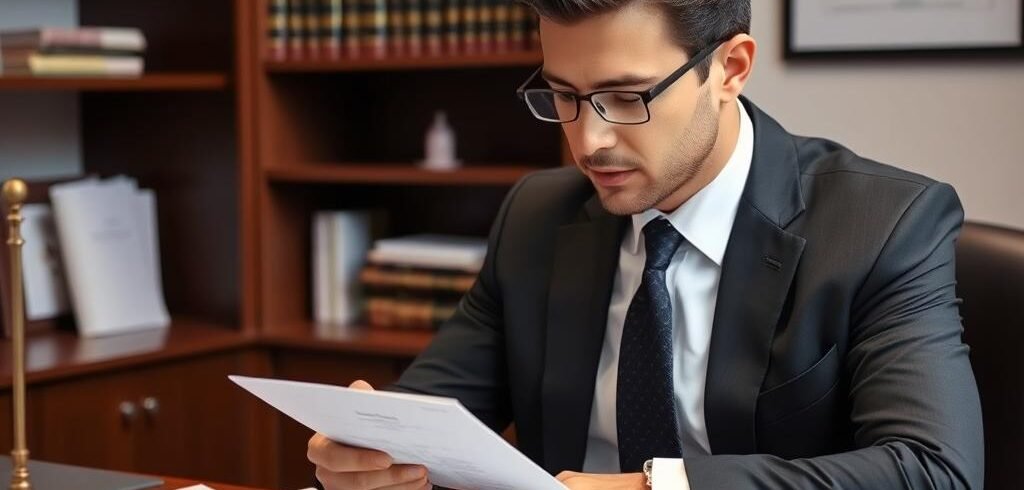 Advogado especializado analisando documentos de regularização de casa herdada