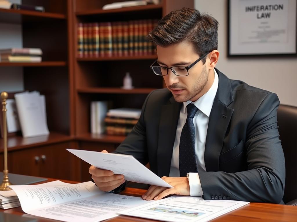 Advogado especializado analisando documentos de regularização de casa herdada