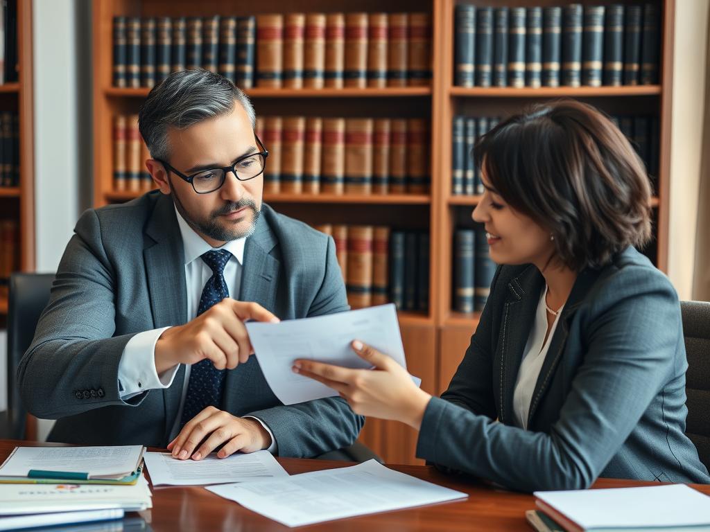 Advogado especializado analisando processo migratório arquivado com cliente