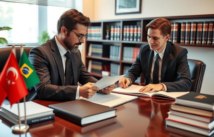 Advogado-especializado-em-cidadania-portuguesa-analisando-documentos-com-cliente Advogado especializado em cidadania portuguesa analisando documentos com cliente
