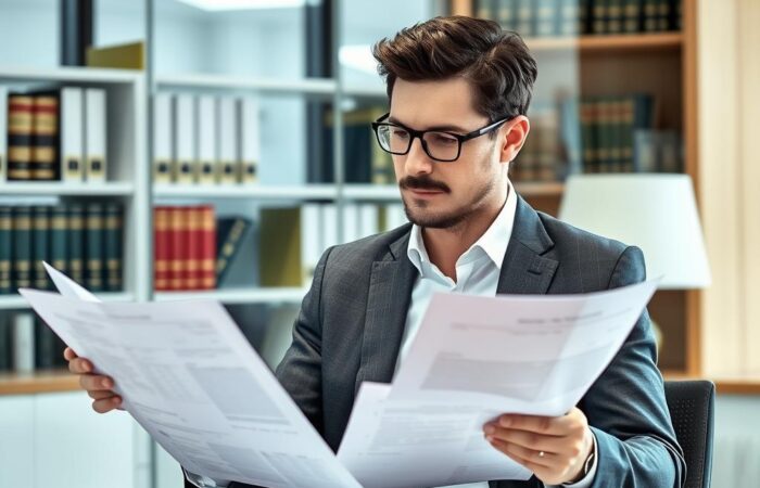 Advogado-especializado-em-despejo-por-arrematacao-de-imovel-analisando-documentos Advogado especializado em despejo por arrematação de imóvel analisando documentos