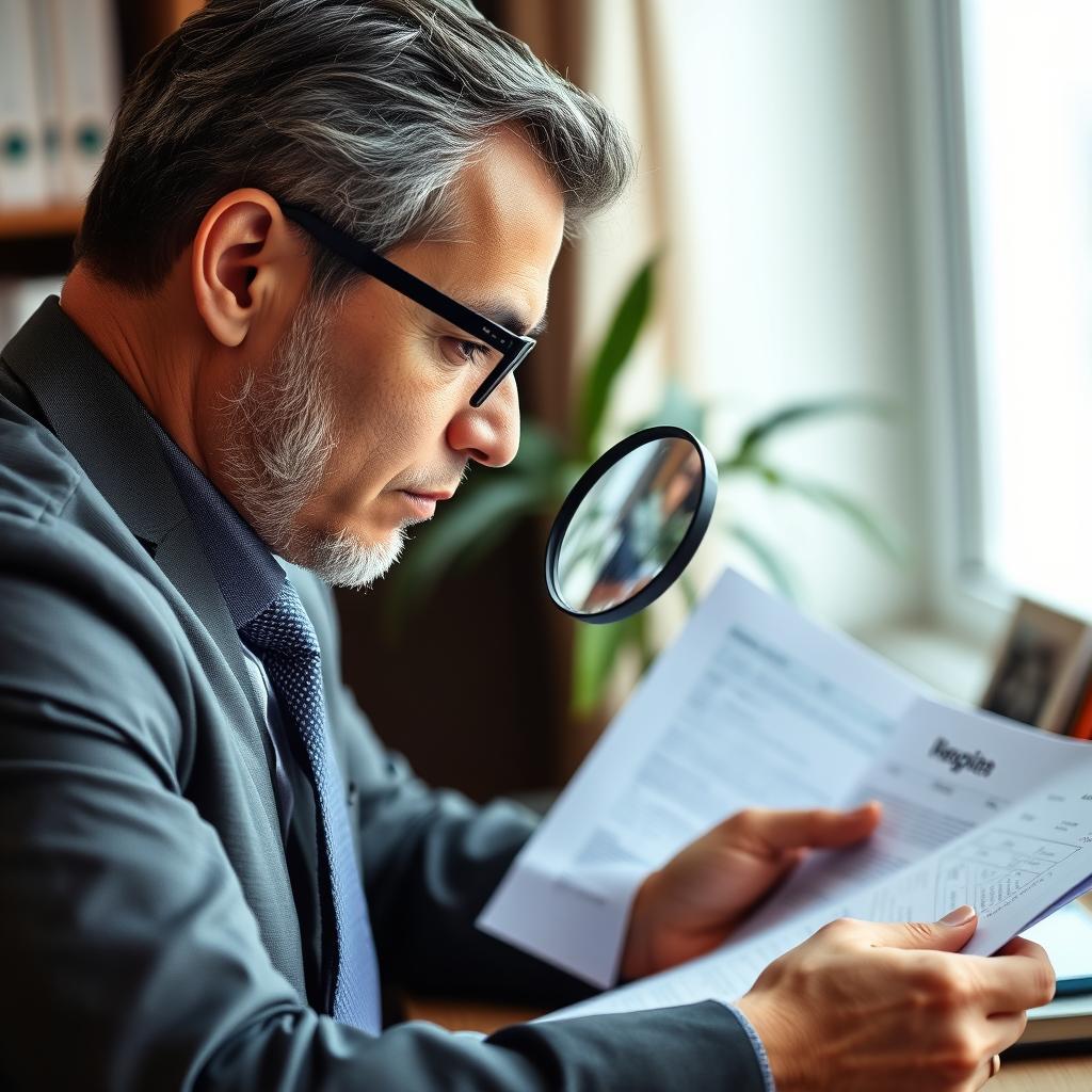 Advogado especializado em direito imobiliário analisando documentos Advogado especializado em direito imobiliário analisando documentos