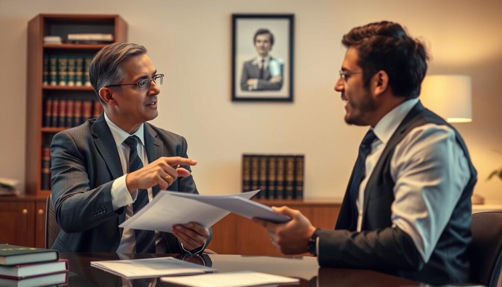Advogado especializado em taxas condominiais não reconhecidas atendendo cliente Advogado especializado em taxas condominiais não reconhecidas atendendo cliente