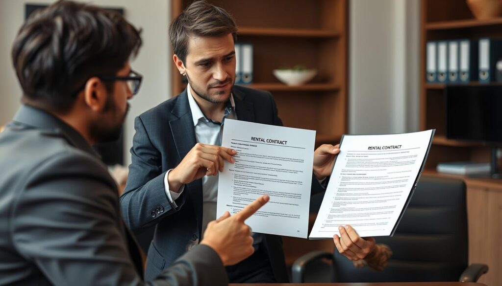 Advogado explicando cláusulas de contrato de aluguel bem feito para cliente Advogado explicando cláusulas de contrato de aluguel bem feito para cliente