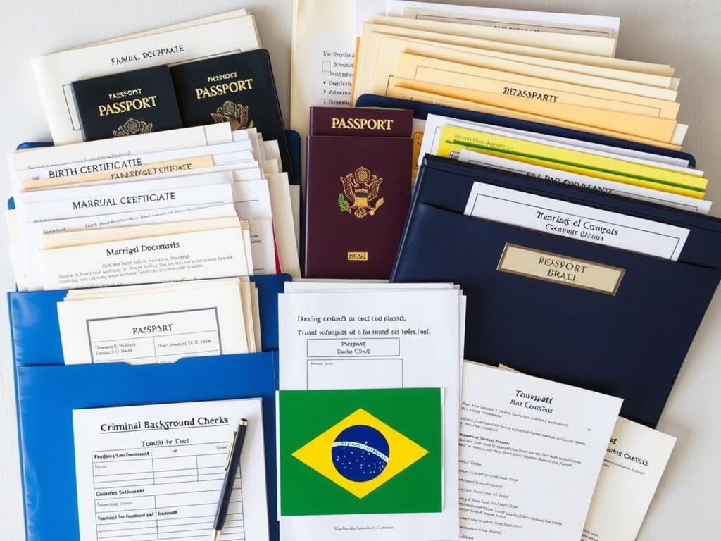 Documentos organizados para processo de trazer família para o Brasil Documentos organizados para processo de trazer família para o Brasil