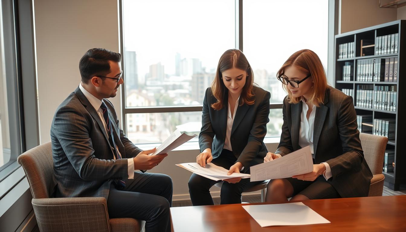 Equipe da Vieira Braga Advogados trabalhando em caso de registro de imóvel com pendências da construtora