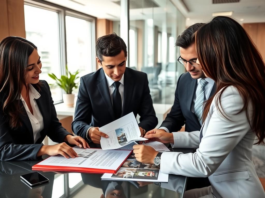 Equipe de advogados da Vieira Braga analisando documentos de financiamento de imóvel em leilão Equipe de advogados da Vieira Braga analisando documentos de financiamento de imóvel em leilão