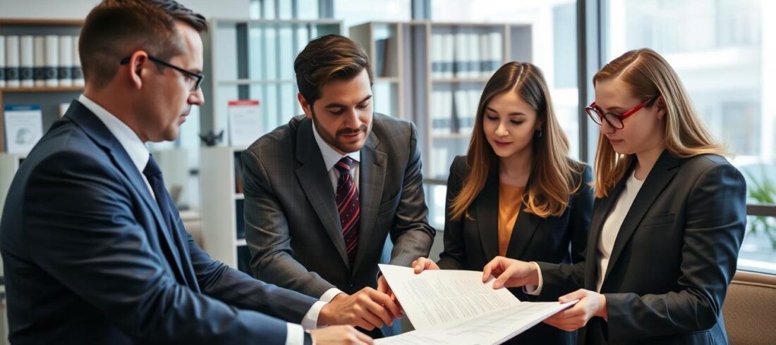 Equipe-de-advogados-da-Vieira-Braga-analisando-documentos-sobre-taxa-nao-prevista-em-contrato Equipe de advogados da Vieira Braga analisando documentos sobre taxa não prevista em contrato construtora