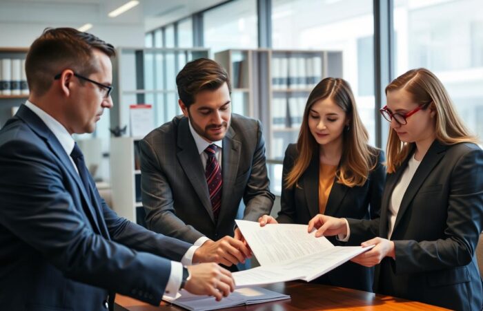 Equipe-de-advogados-da-Vieira-Braga-analisando-documentos-sobre-taxa-nao-prevista-em-contrato Equipe de advogados da Vieira Braga analisando documentos sobre taxa não prevista em contrato construtora