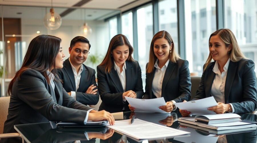 Equipe de advogados do Vieira Braga analisando casos de taxas condominiais não reconhecidas