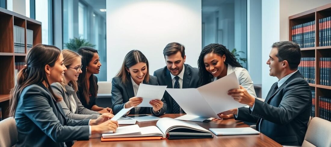 Equipe de advogados do Vieira Braga analisando cláusulas abusivas contrato