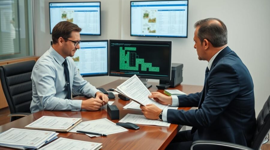 Equipe de advogados do Vieira Braga verificando dívidas no imóvel