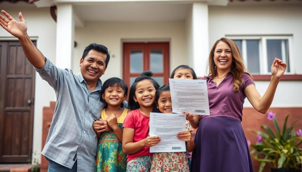 Família feliz após conseguir a usucapião de seu imóvel com ajuda do Vieira Braga Advogados Família feliz após conseguir a usucapião de seu imóvel com ajuda do Vieira Braga Advogados
