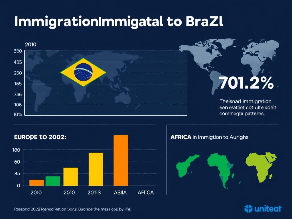 Gráfico mostrando o aumento da imigração para o Brasil nos últimos anos Gráfico mostrando o aumento da imigração para o Brasil nos últimos anos