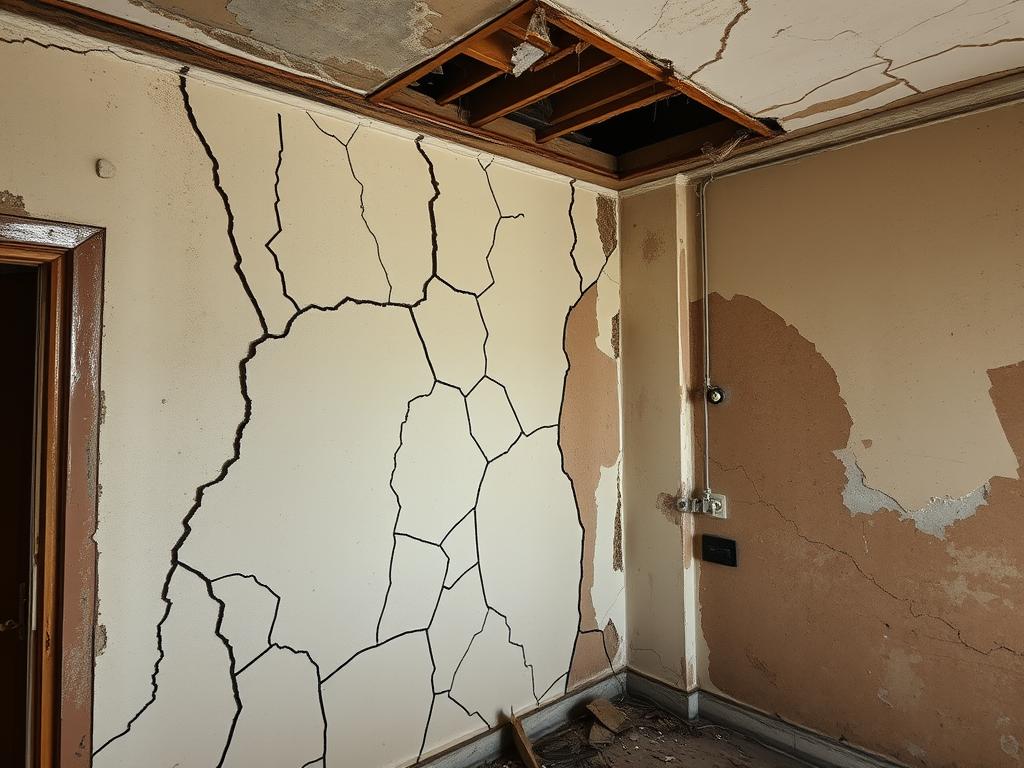 Imóvel com graves defeitos estruturais como rachaduras e infiltrações