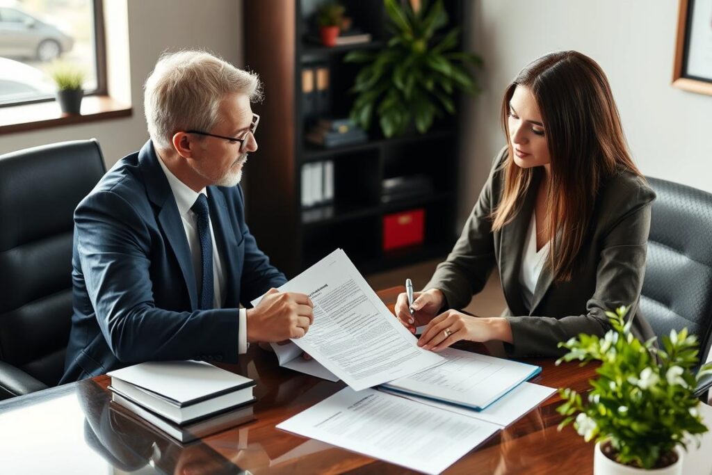 Pessoa consultando advogado sobre contrato de compra direto com o proprietário Pessoa consultando advogado sobre contrato de compra direto com o proprietário