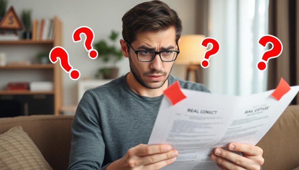 Pessoa preocupada analisando contrato de compra direto com o proprietário com problemas