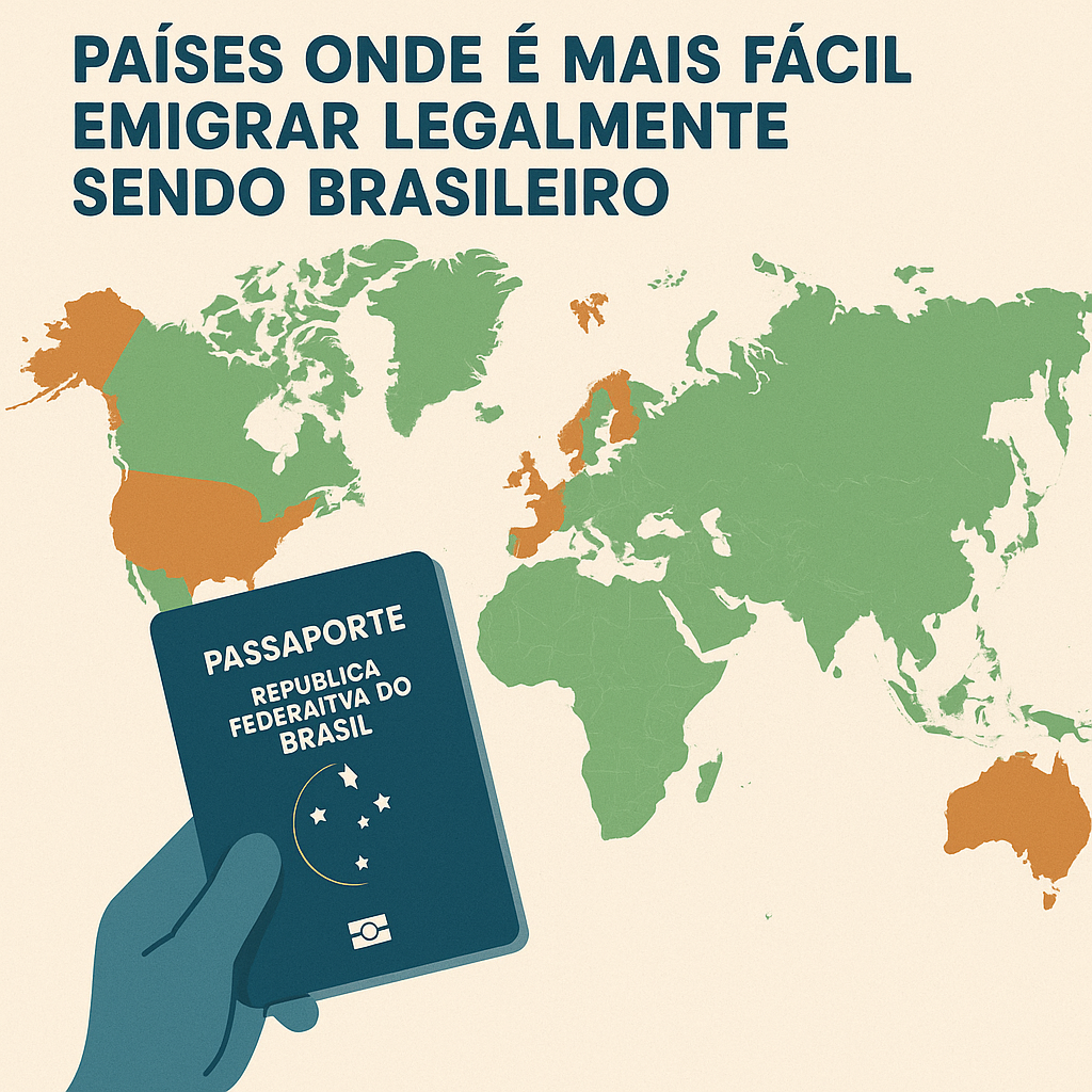 Países onde é mais fácil emigrar legalmente sendo brasileiro