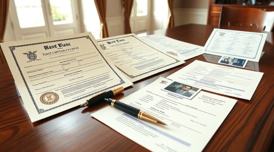 marriage and birth documentation