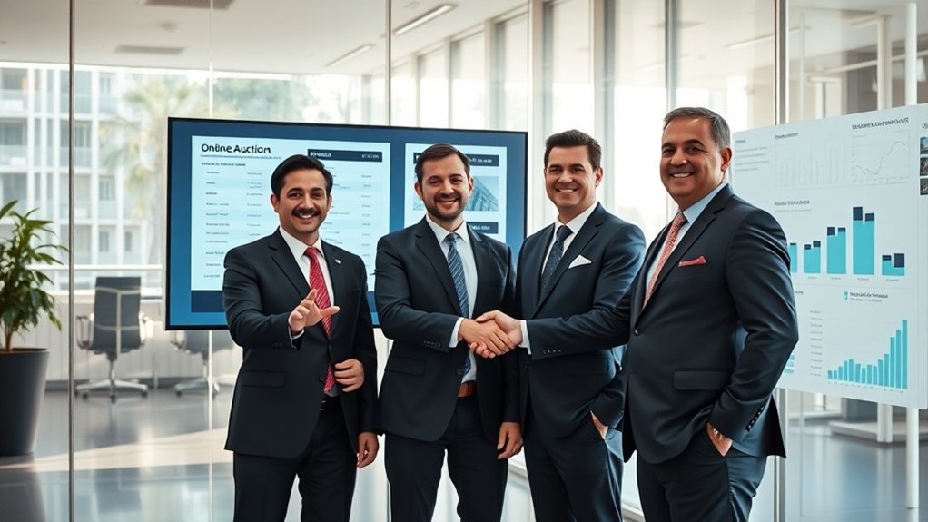 sucesso por meio de leilões eletrônicos