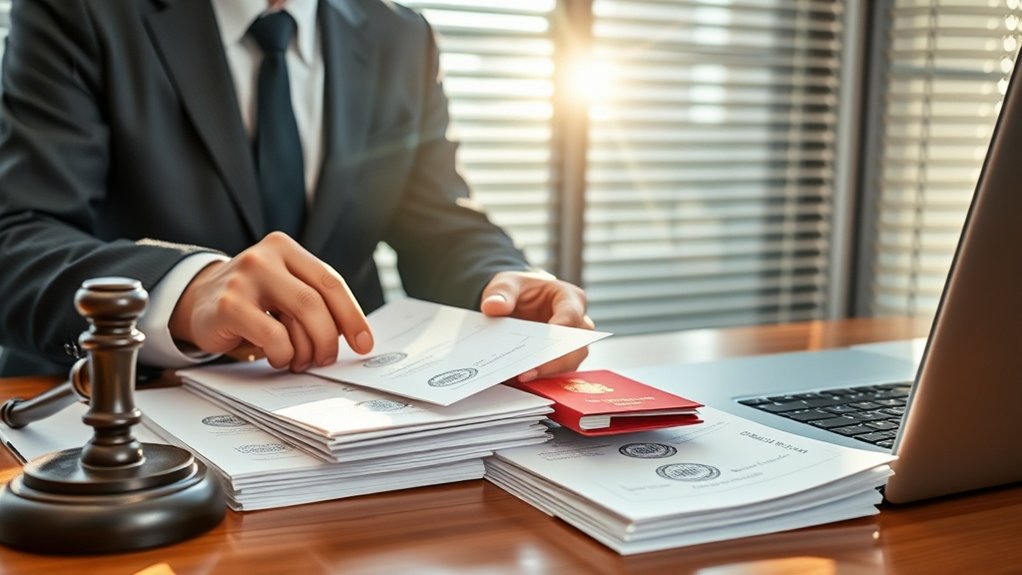 assistência na preparação de documentos de imigração