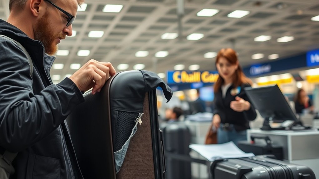 Relate bagagem danificada imediatamente