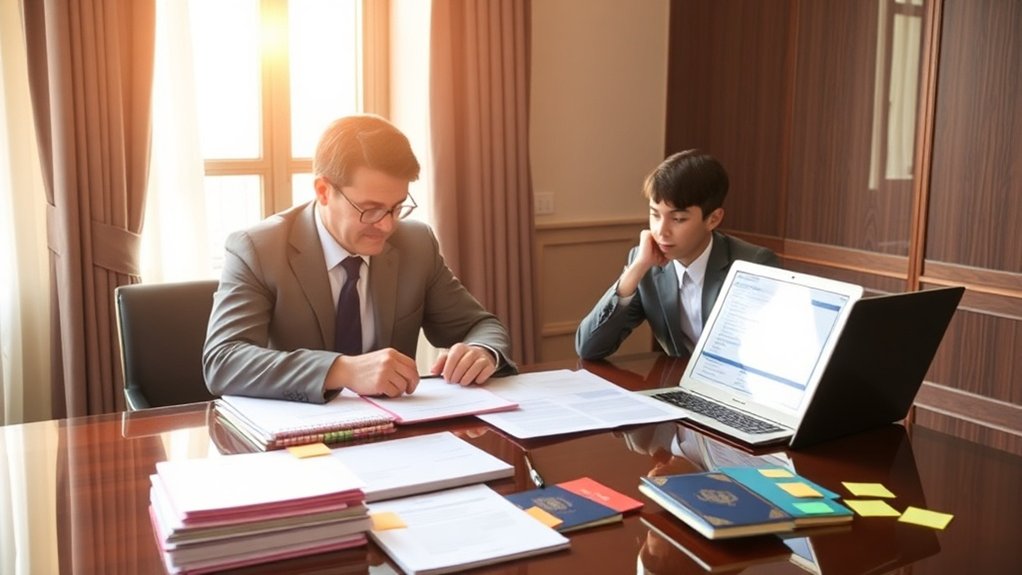 preparação de documentos com orientação