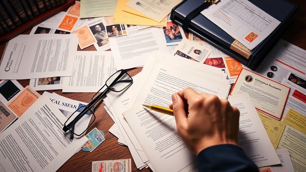 documentando evidências de elegibilidade para imigração