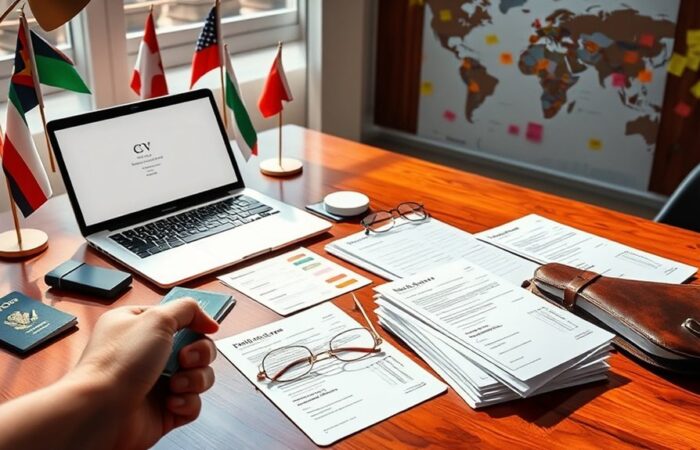 estrutura de documento de carreira internacional