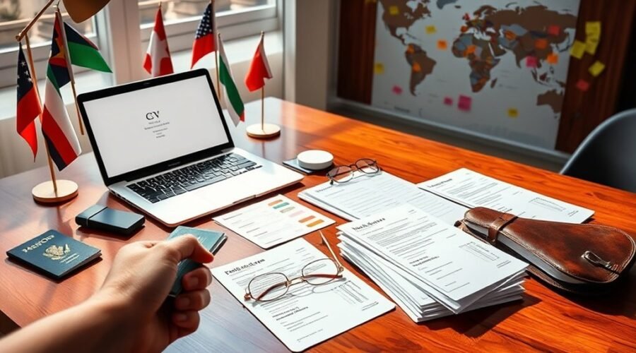 estrutura de documento de carreira internacional