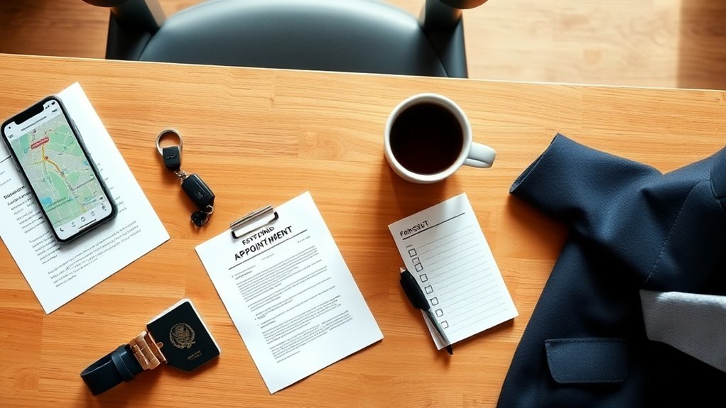 planejamento logístico do dia da entrevista