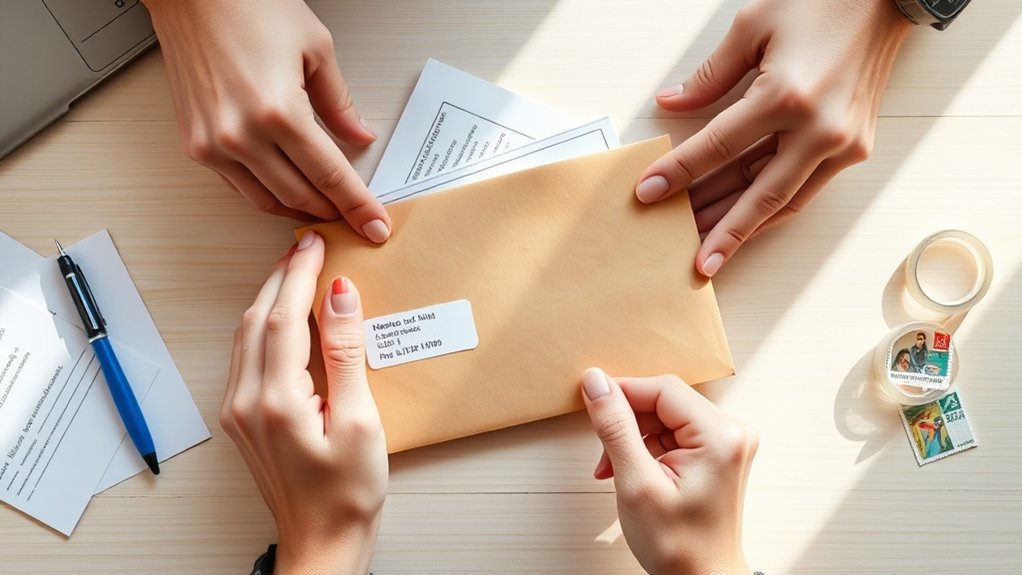 Endereçar e etiquetar corretamente o envelope