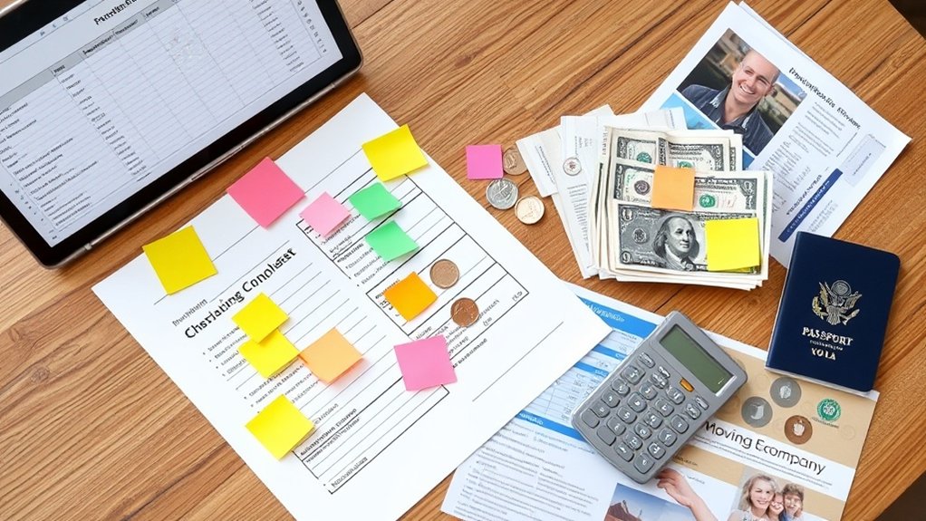 Despesas de mudança e elaboração de orçamento