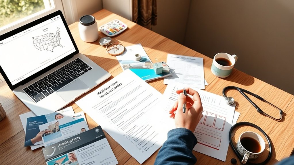 navegando opções de seguro de saúde