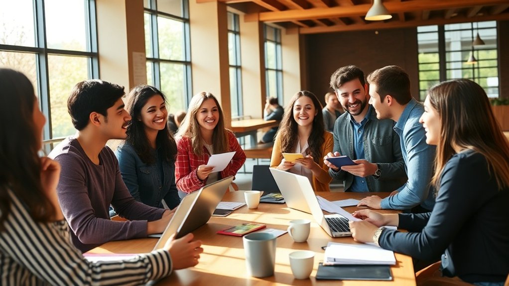 Networking com colegas e professores