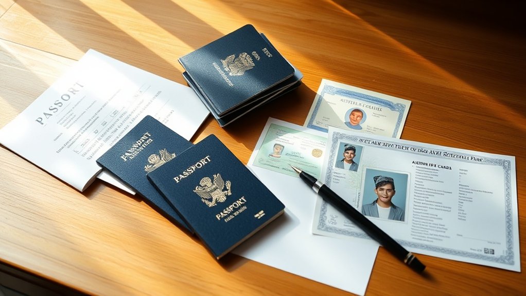 passaporte e identificação de viagem